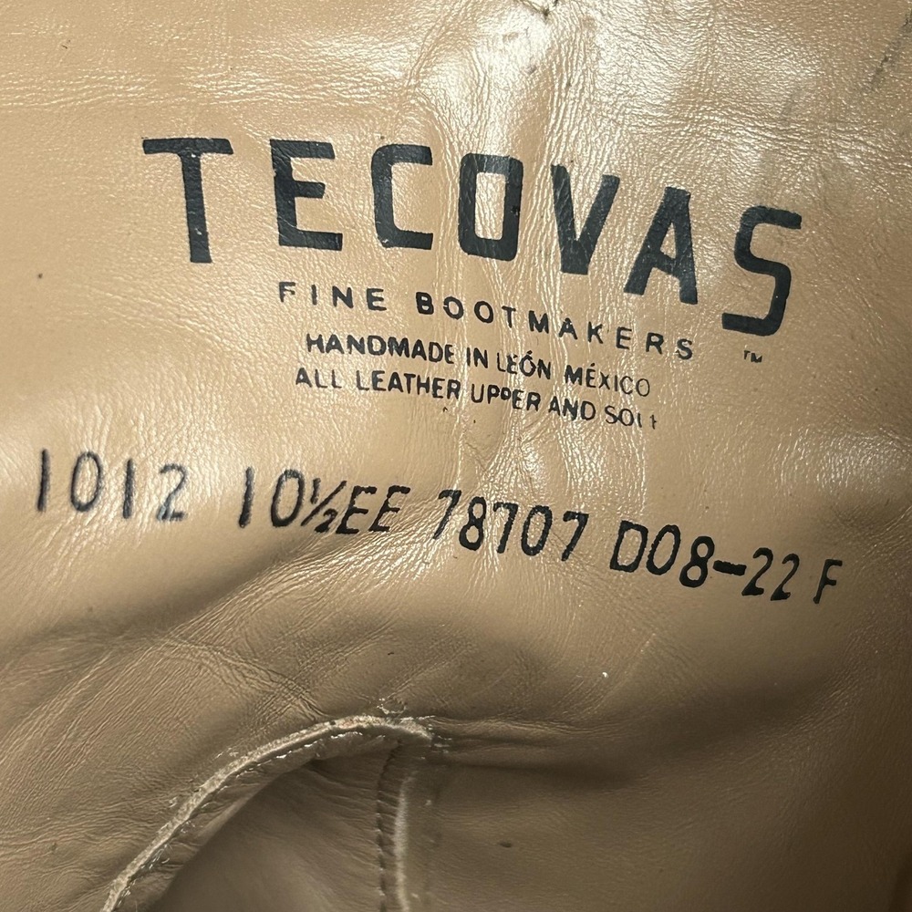 Tecovas Boots Mens Size 10.5EE Black Leather Western Ankle Zip Almond Toe 78707 - Picture 6 of 16